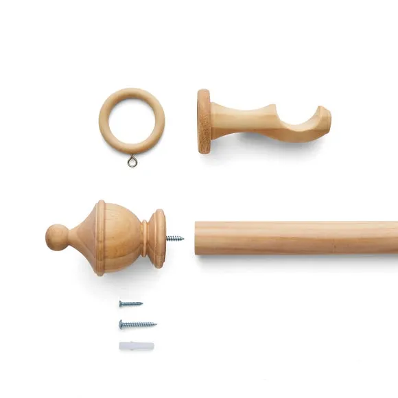 Sherwood Urn Wood Curtain Pole 3