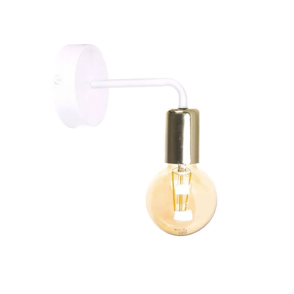 Netlighting Nixon Wall Lamp White Gold 16cm 1x E27