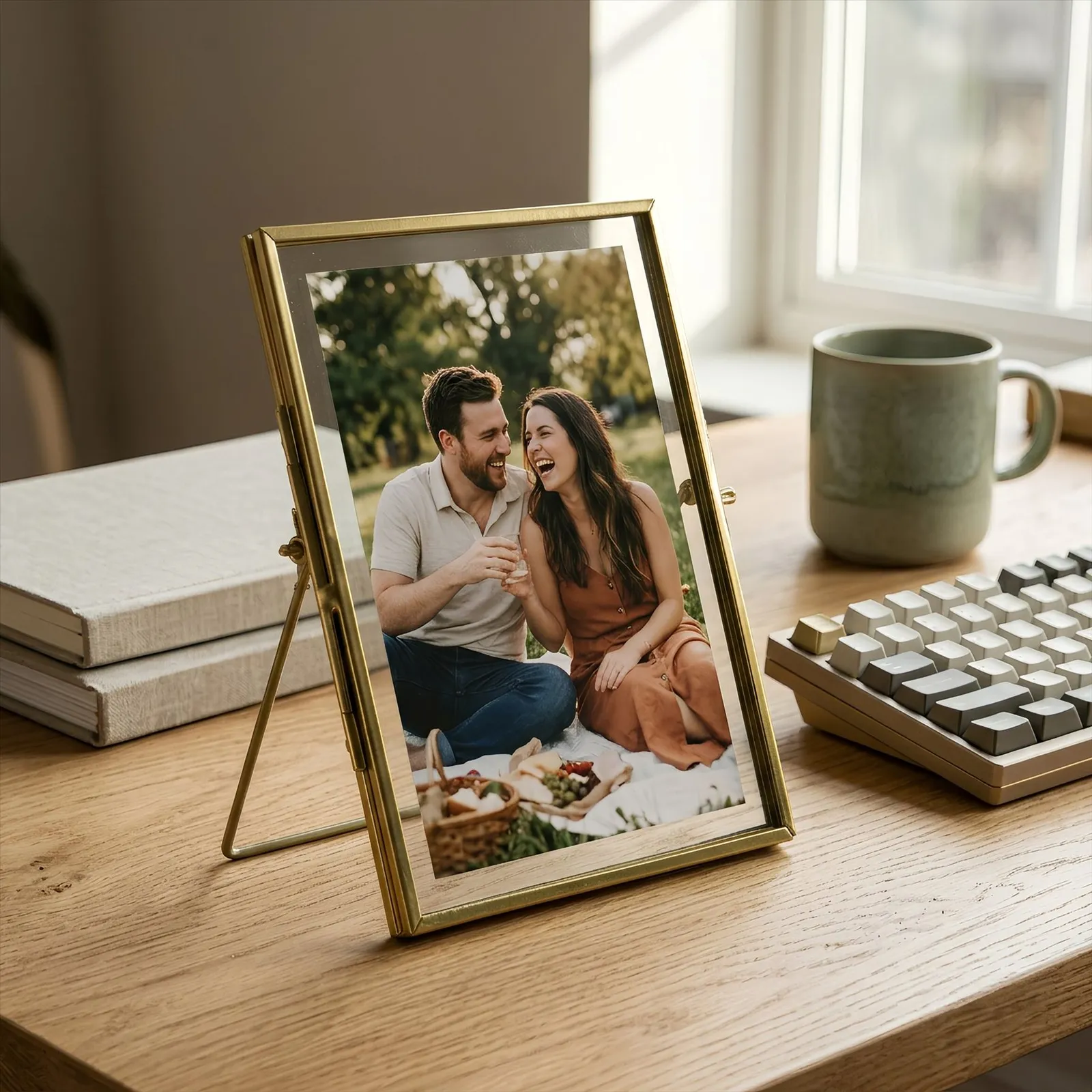 Nicola Spring 5x Standing Metal Photo Frames - 5" x 7" Picture Display Poster Frame in Gold 6
