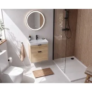 Wickes Nova Davos Oak Wall Hung Vanity Unit & Easton Basin - 635 x 500mm 2