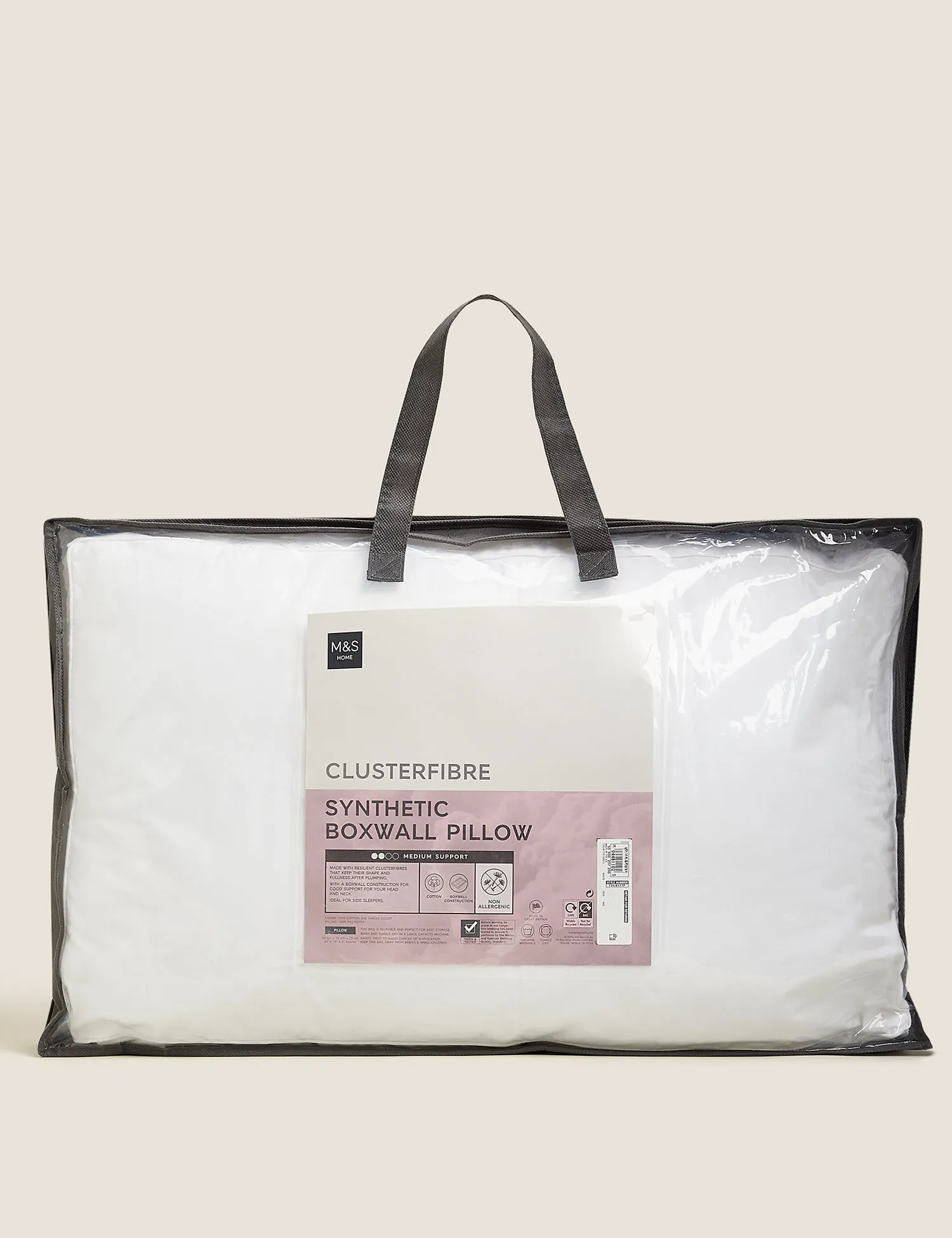M&S Clusterfibre Medium Boxwall Pillow