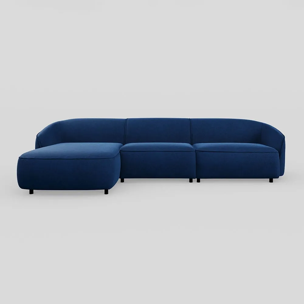 Heal's Aurelie Large Chaise Sofa LHF Smart Luxe Velvet Midnight 1