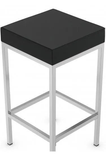 netfurniture Fernow Briushed Satin Frame Stool Fixed Height in Black 2