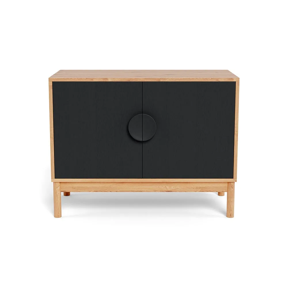 Heal's Tinta Small Sideboard Natural Oak Carcass Black Stain Doors 1