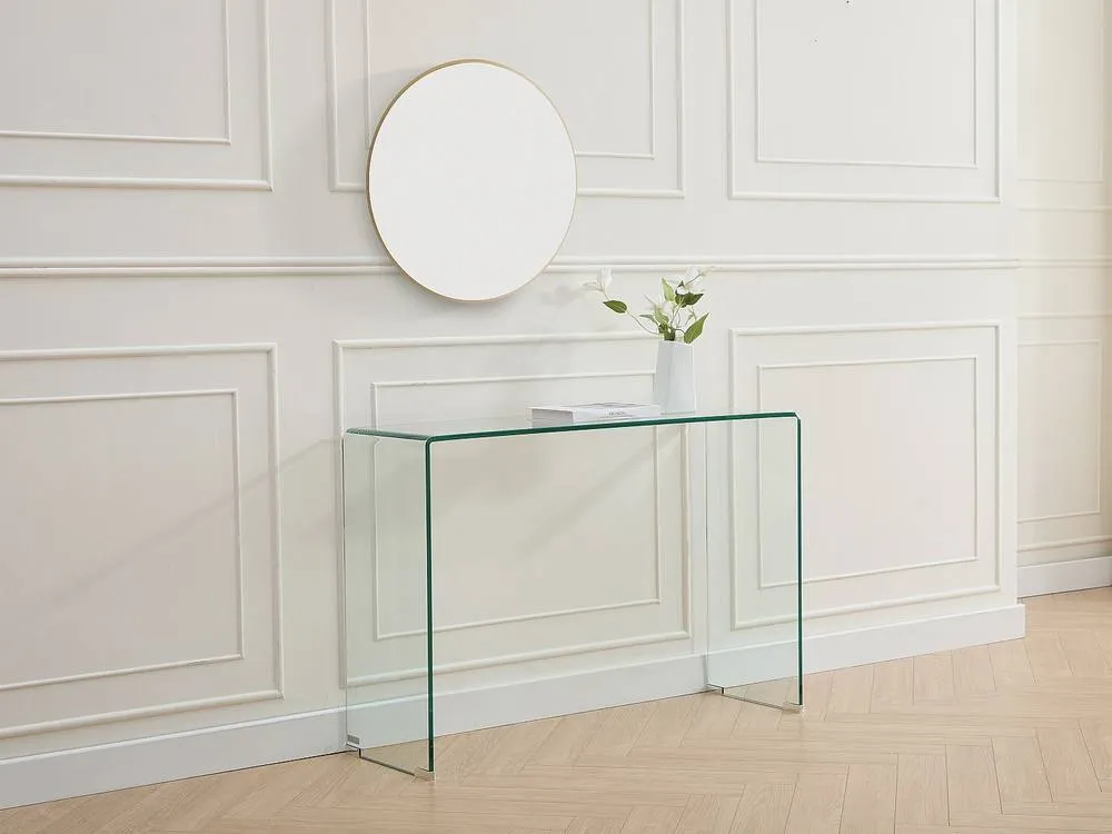 Vente-unique Curved Tempered Glass Console Table - Clear - ALONZO