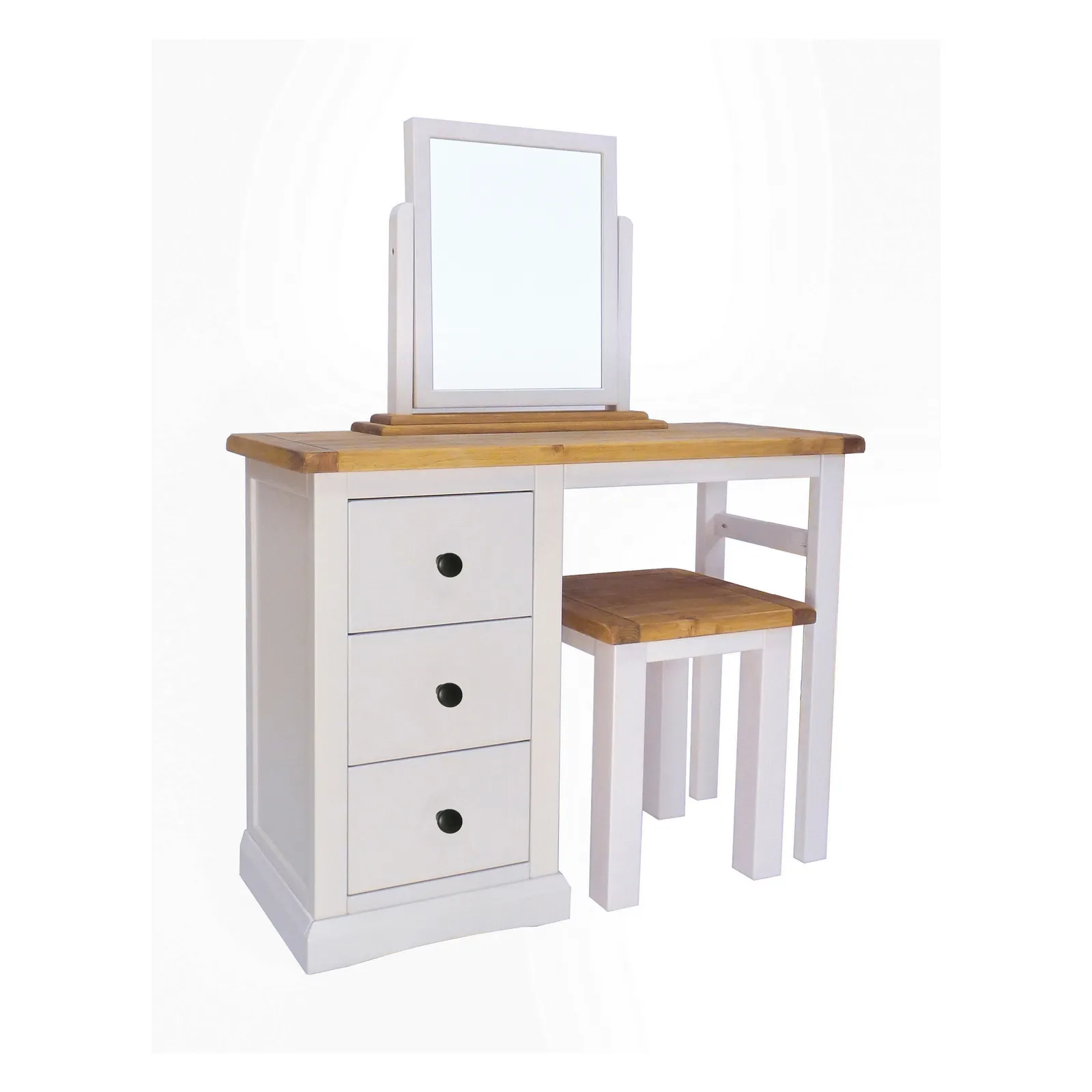 Cabinet Bits Loreo 3 Drawer Dressing Table Set Brass Knob in Light Grey