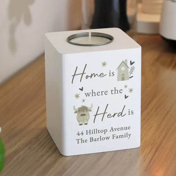 Personalised Highland Cow Tealight Holder 2