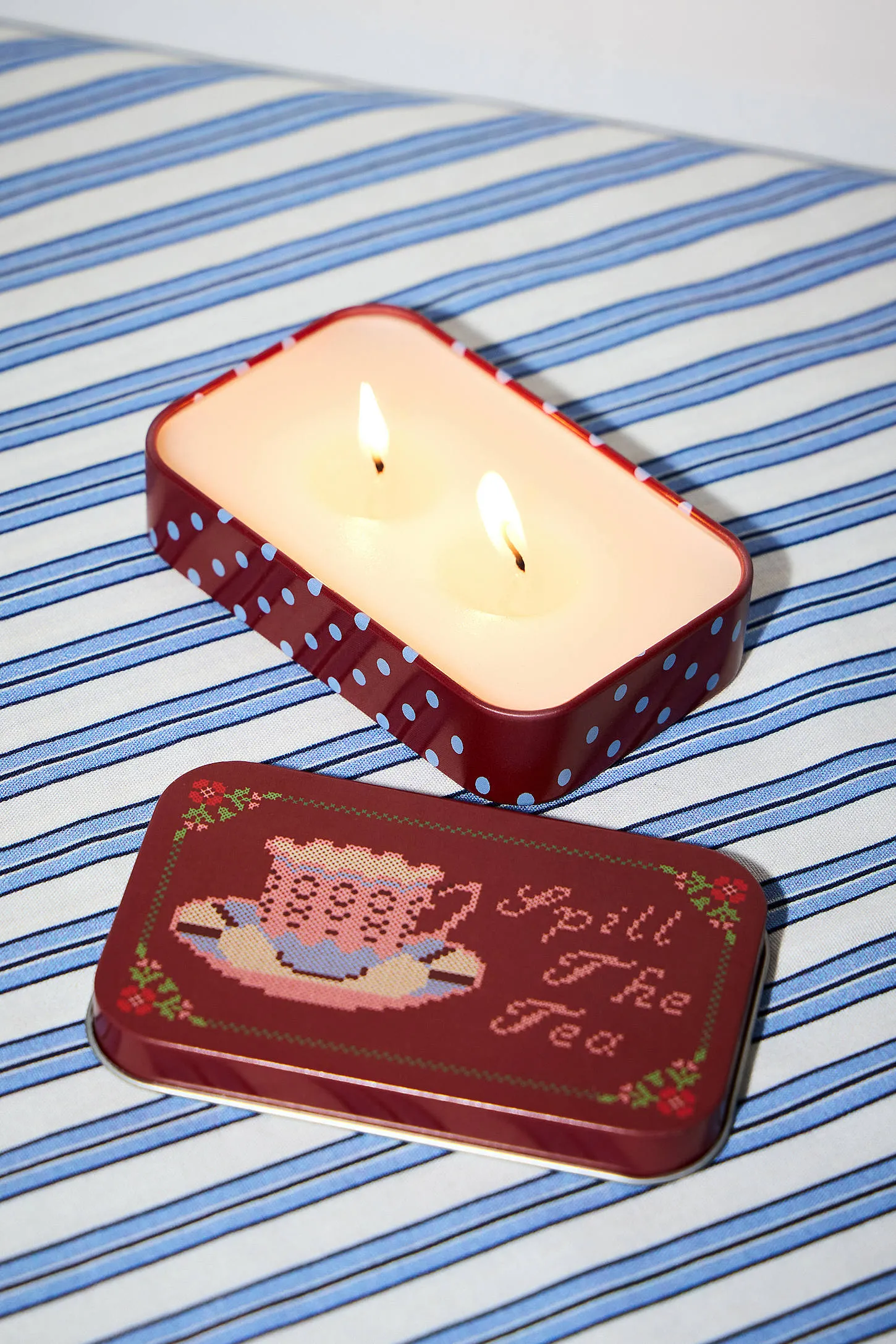 Spill The Tea Tin Candle - Red