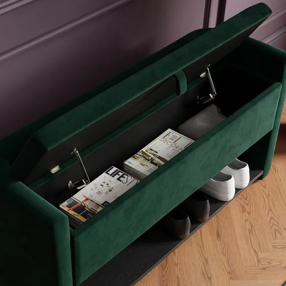 Estelle Velvet Hallway Storage Bench 3