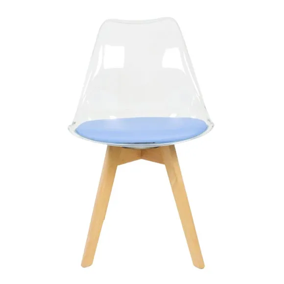 Fusion Living Soho Clear Plastic Dining Chair with Squared Legs 3