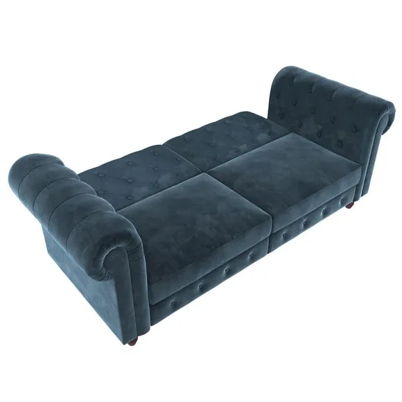Felix Velvet Chesterfield Double Sofa Bed 6