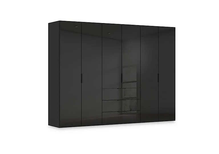 Haven 301cm 6 Door Combi Wardrobe with Glass Doors