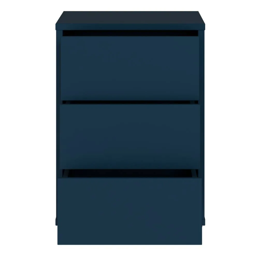 Furniture To Go Alice Springs Bedside Cabinet with 3 Drawers Push-Open in Navy 6