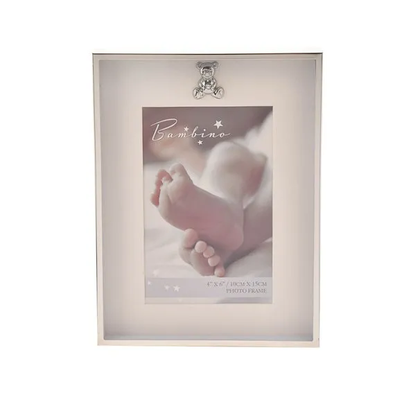 Bambino Thin Silver Plated Teddy Icon Border Frame 2