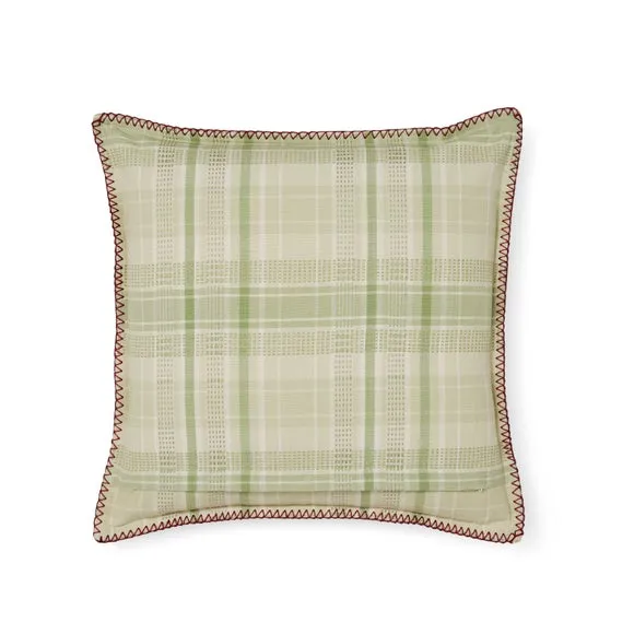 Vintage Floral Check Cotton Square Cushion 4