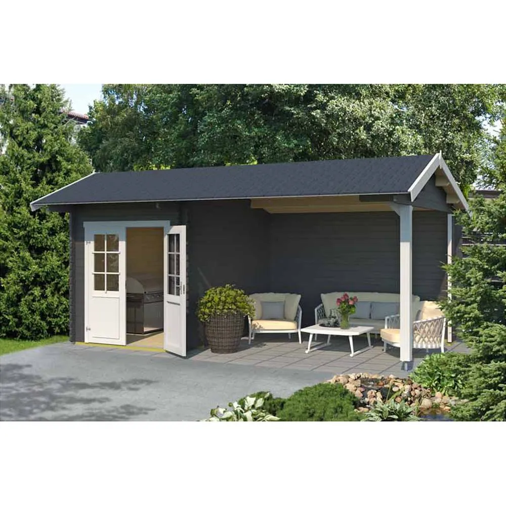 Lasita Maja Ltd Kenzo 300-Log Cabin, Garden Room, Home Office - L580xW389.3xH273.6 cm in Light Brown 3