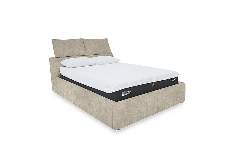 Tyrell Fabric Manual Ottoman Bed Frame - King Size - Cream