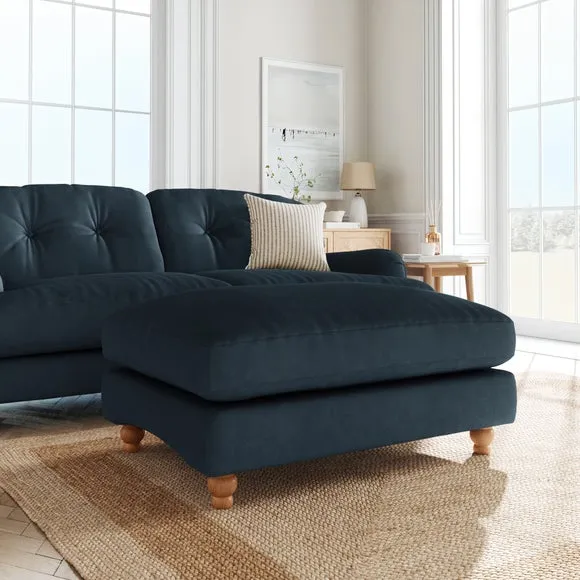 Martha Matte Plush Velvet Footstool 1