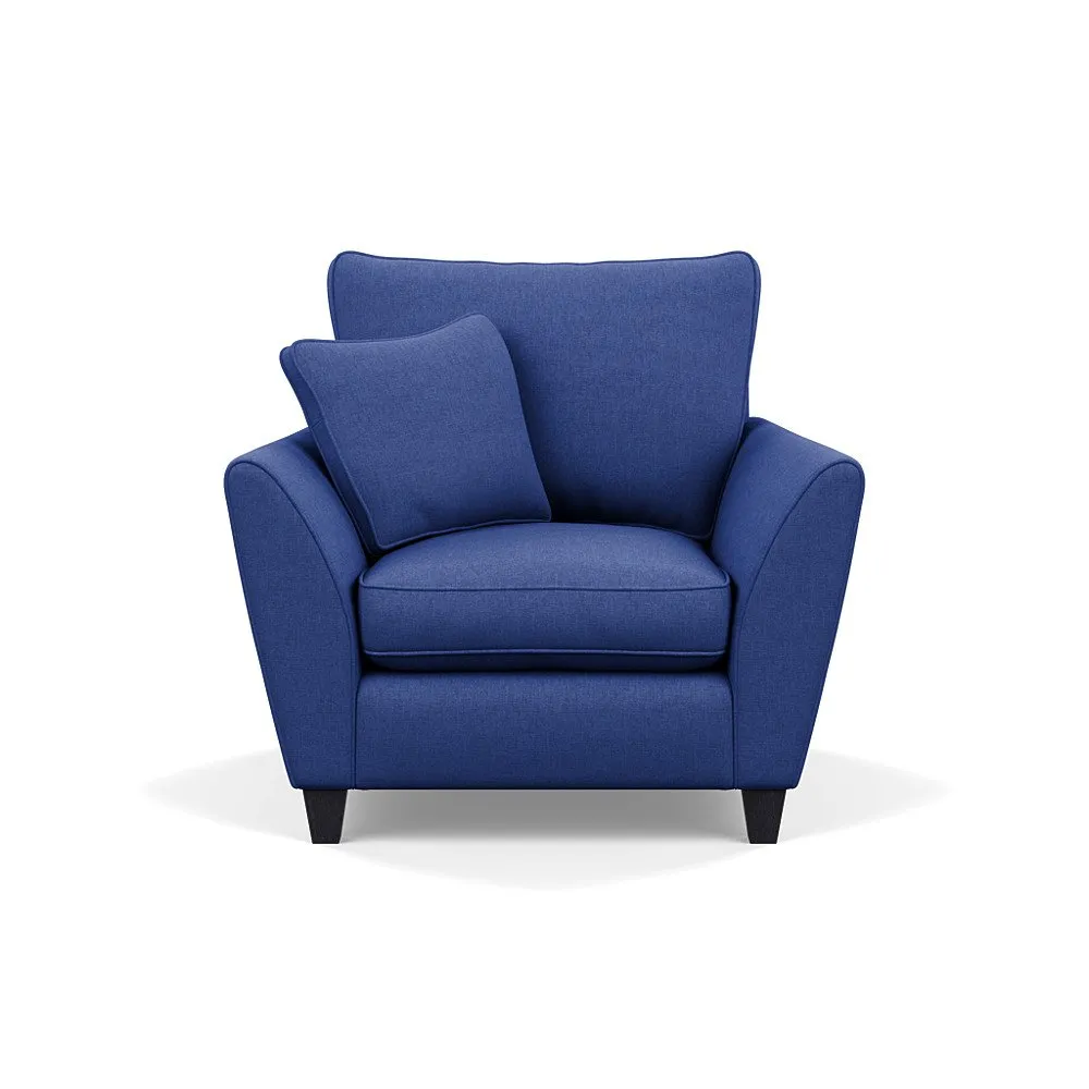 Heal's Torino Armchair Brushed Cotton Cobalt Black Feet