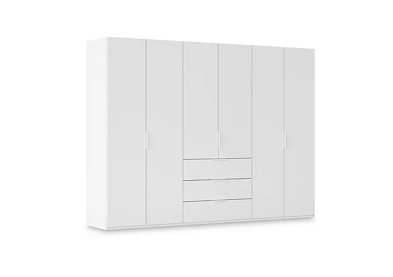 Haven 301cm 6 Door Combi Wardrobe with Décor Doors - Alpine White