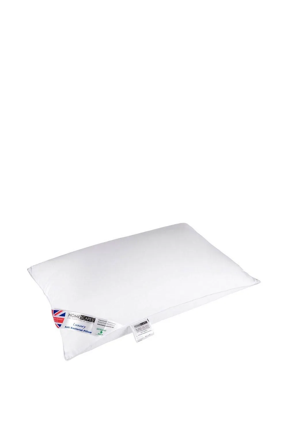 Homescapes Anti Bacterial Pillow Super Microfibre, 48 x 74 cm in White