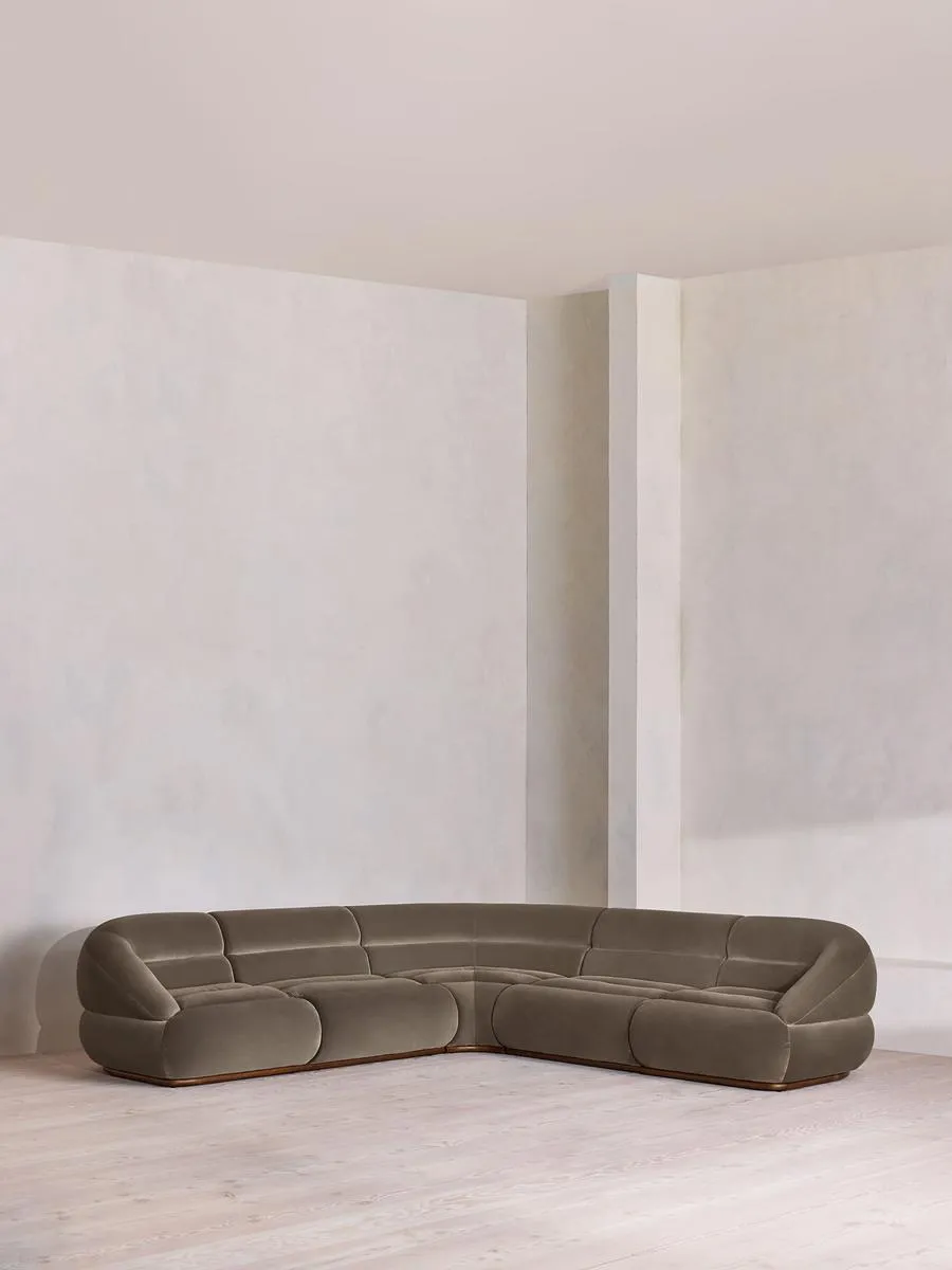 Edison Modular Sofa, Corner Sofa, Velvet, Taupe