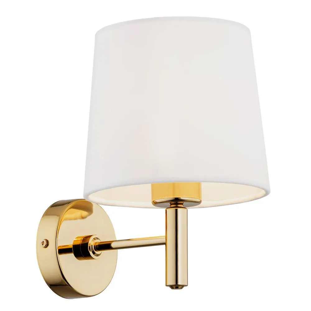 Netlighting Ponte Plus Wall Lamp With Shade Cream Dark Brass Steel