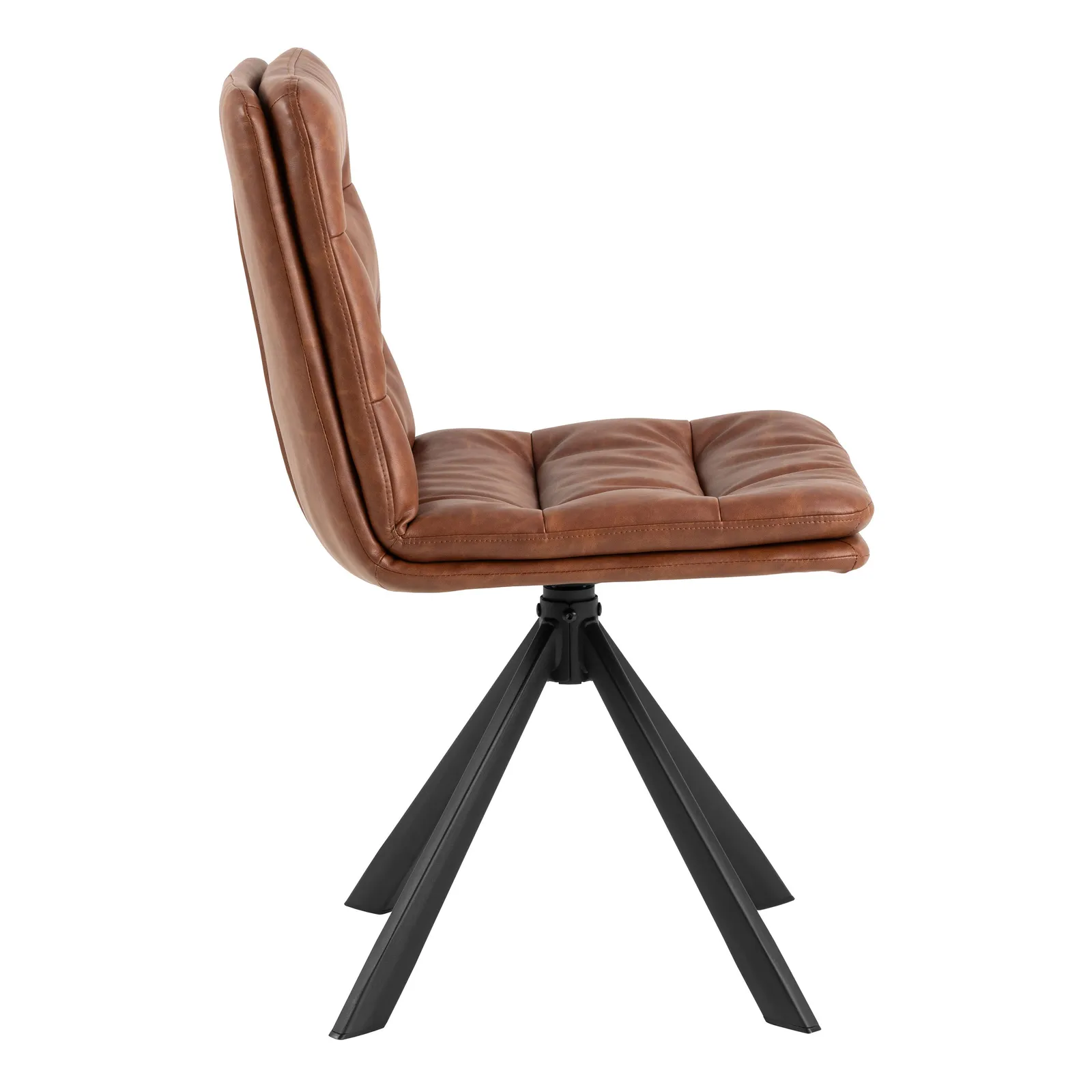 Furniture To Go Dean Brandy PU Swivel Dining Chair Set of 2 in Brown 3