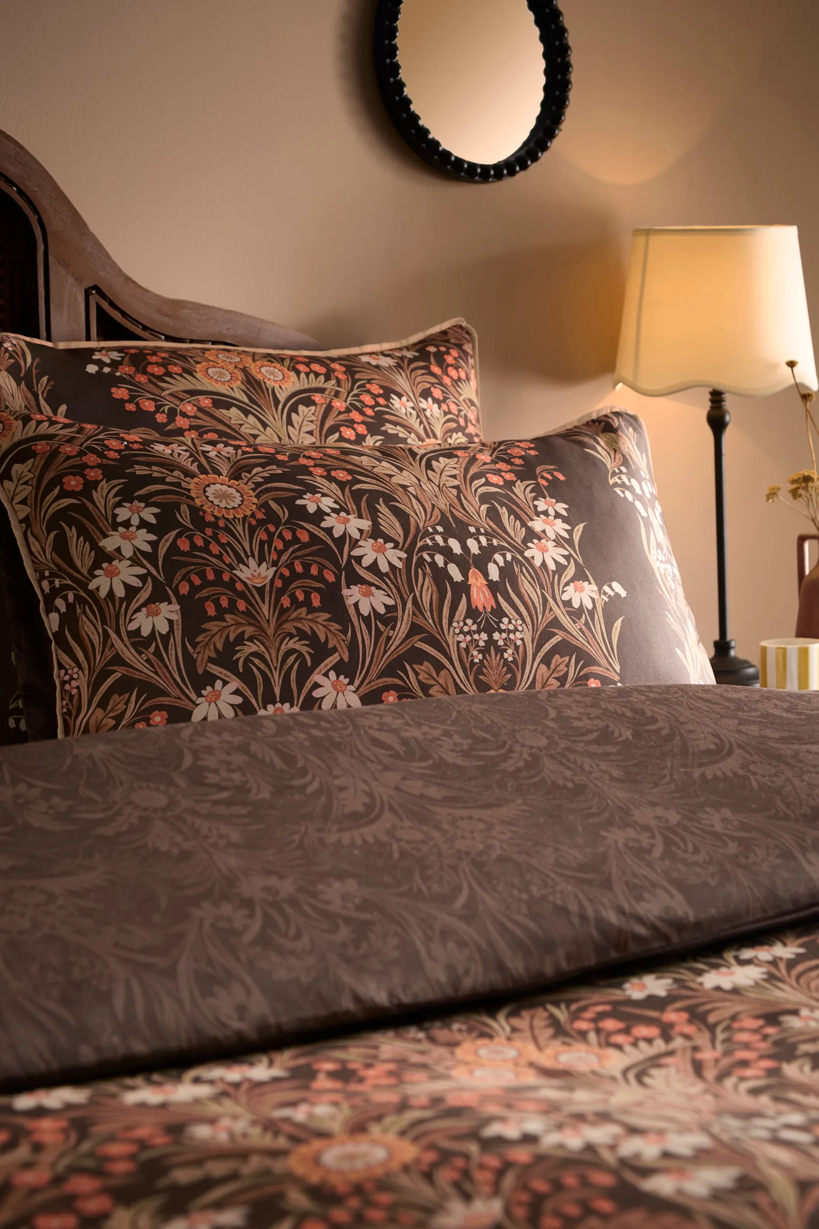 Appletree 'Audrey' 100% Cotton Floral Print Duvet Cover Set in Brown 2