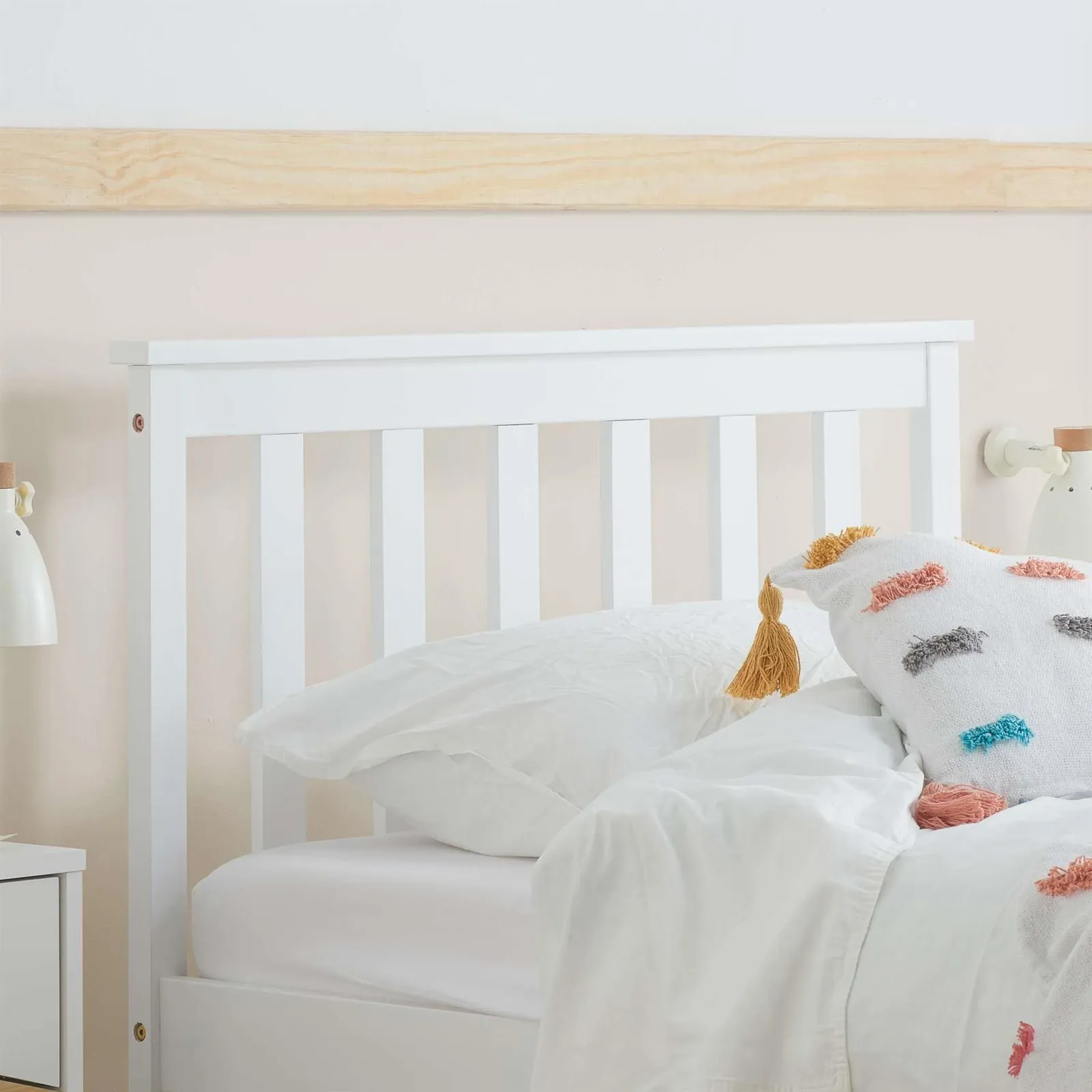 Birlea Single Bed Frame & Mattress White Wood Sleepsoul Cambridge 3FT 3