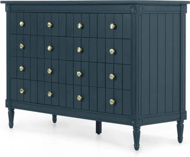 Bourbon Wide Chest Of Drawers, Vintage Blue