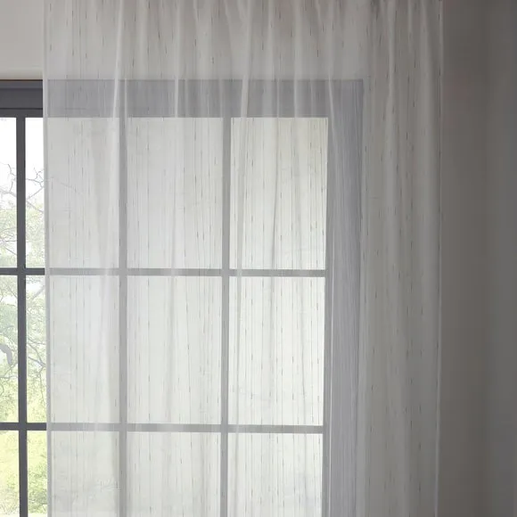 Reluxed Metallic Slot Top Single Voile Panel 1