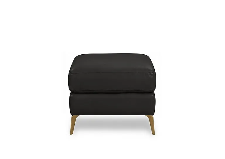 Eclipse Leather Footstool - Black