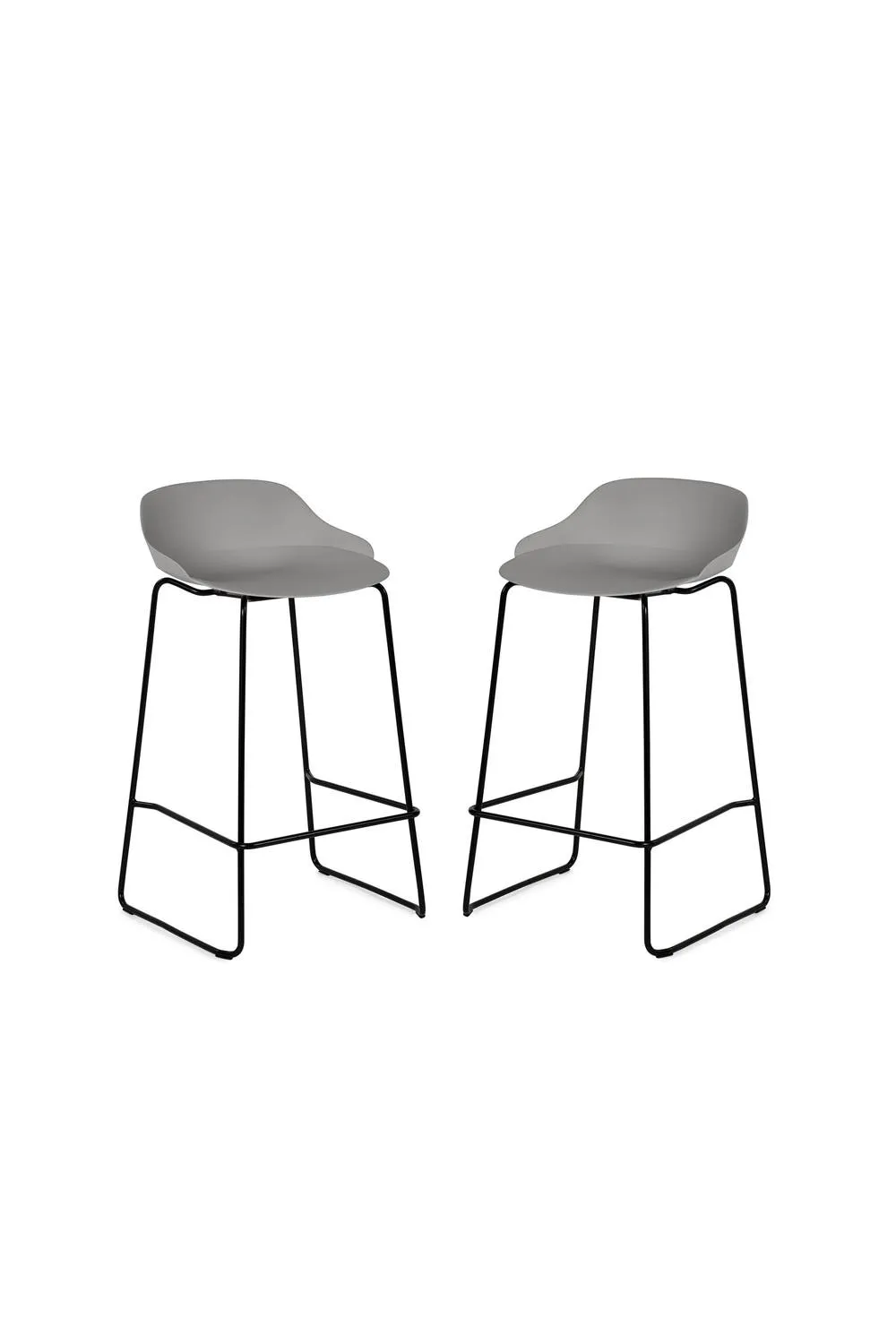 Julian Bowen Rocco Plastic Bar Stool (Set of 2) in Light Grey 3
