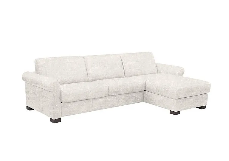 Alcova 3 Seater Right Hand Facing Fabric Sofa Bed and Storage Chaise with Scroll Arms
