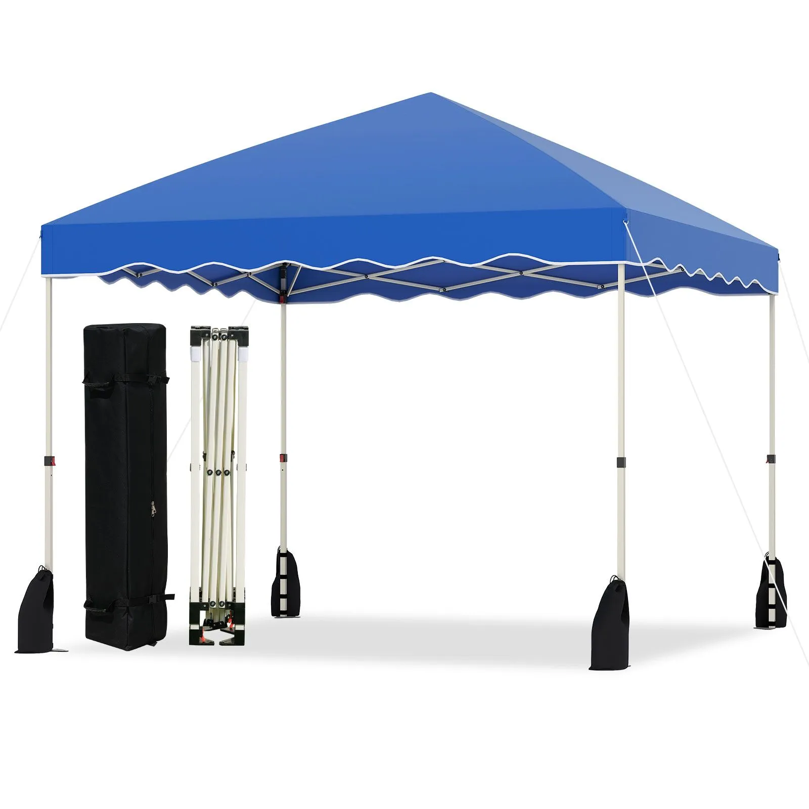 Costway 300 x 300 cm Pop up Canopy Tent Portable Foldable Patio Shelter in Blue 1