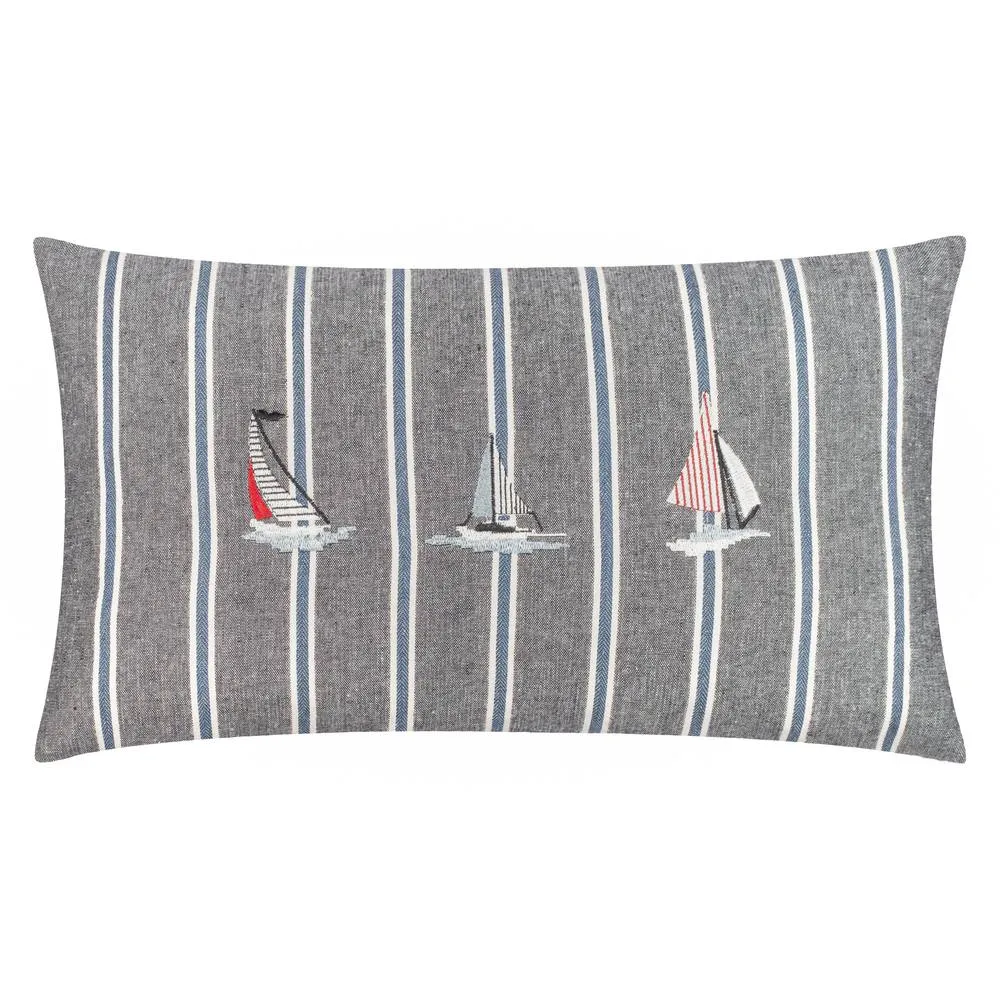 Wylder Abersoch Regatta 100% Cotton Cushion in Dark Grey 2