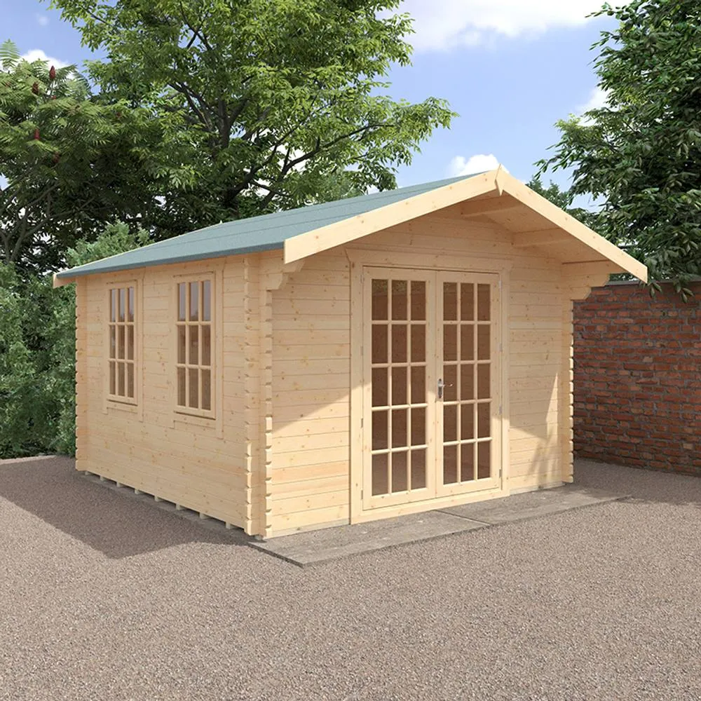 Buttercup Farm 12x12w The Lotherton Plus 44mm Cabin - L355 x W355 x H271.9 cm in Natural 2