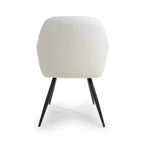 IH Design Danna Boucle White Dining Chairs (Set of 2) in Off-White 4