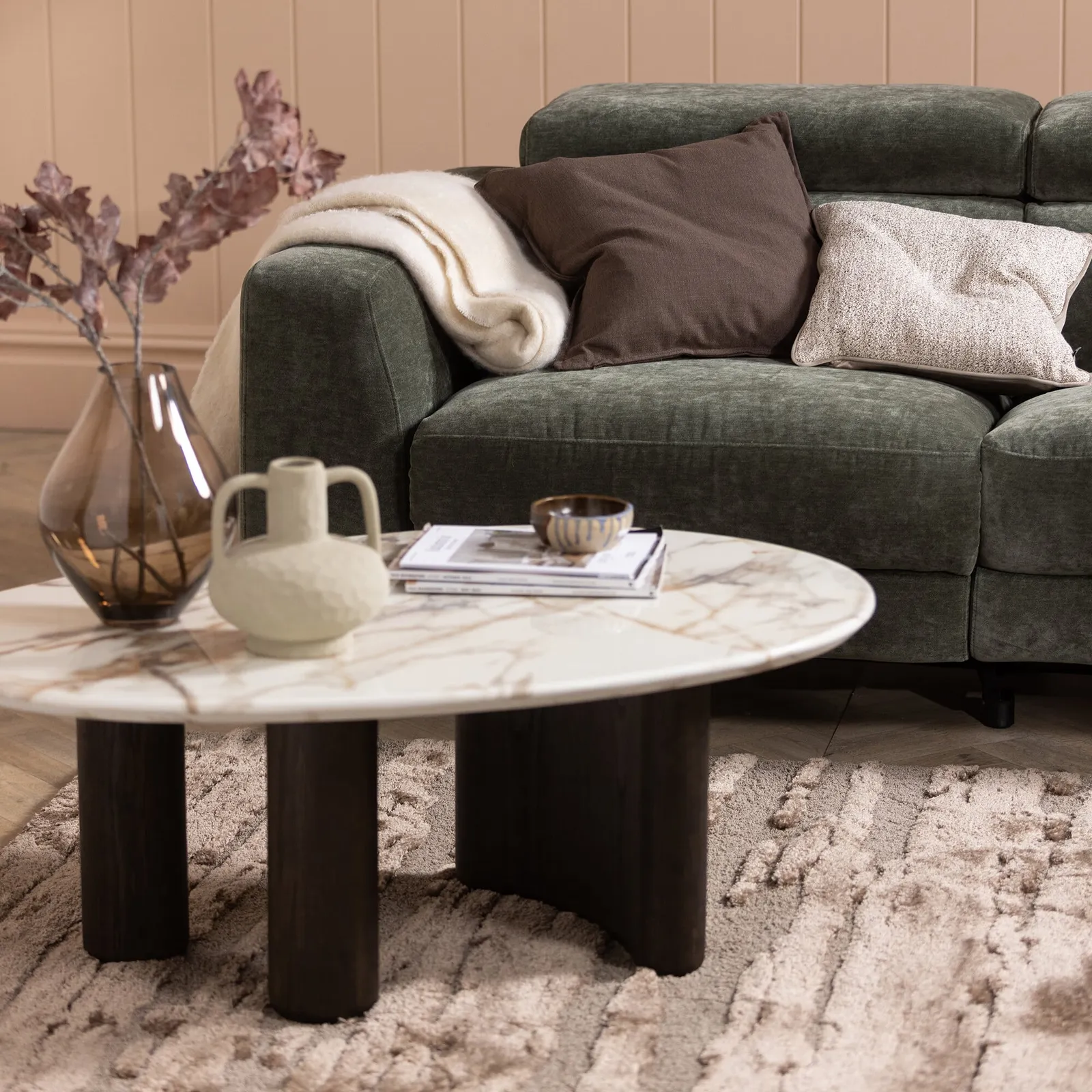 Nord Coffee Table-9Mm Ceramic Marble Effect, Round, White | Barker & Stonehouse 2