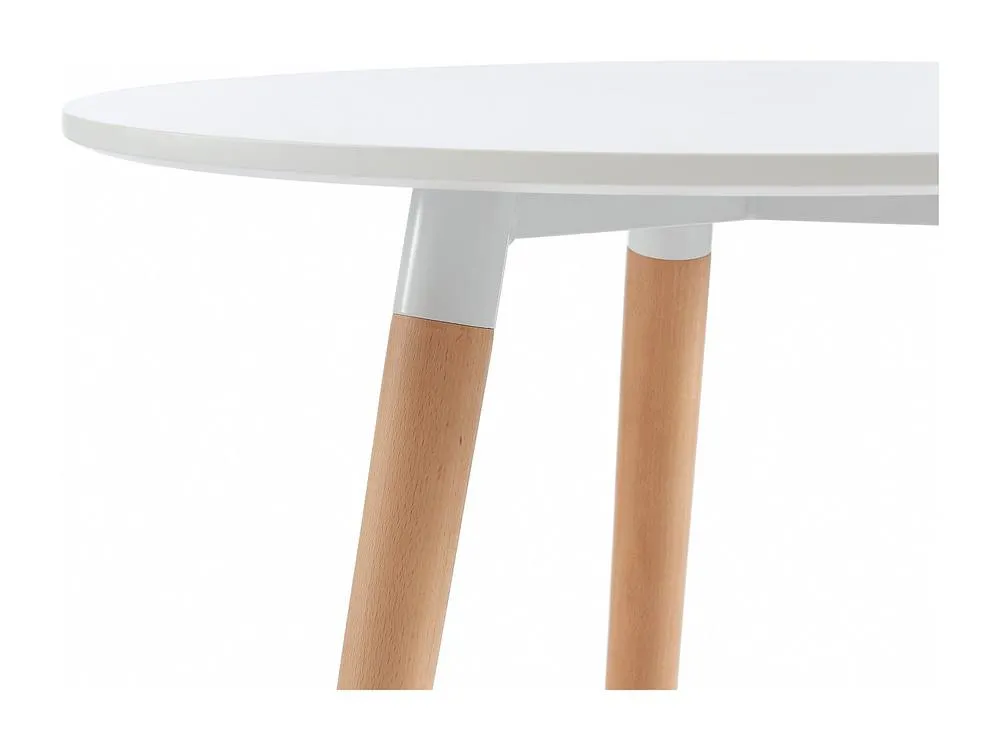 Vente-unique 2-Seat Dining Table - MDF & Beech - White - ROLENA 6