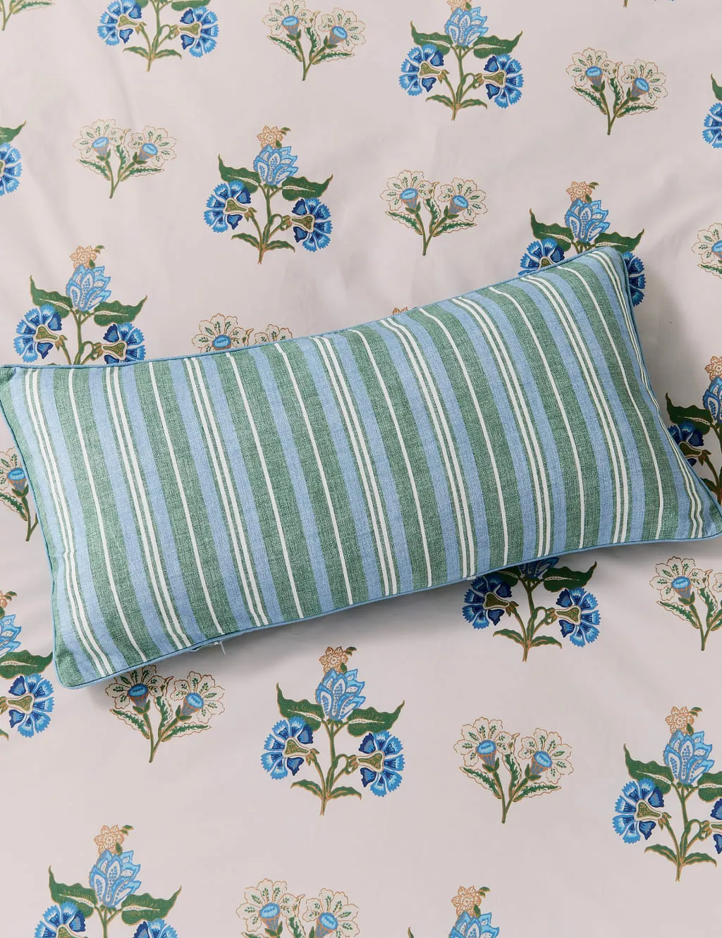 Joules Pure Cotton Country Club Large Cushion Blue Mix