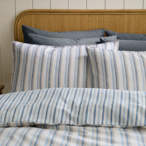 Emily Bond Brushed Somerset Stripe 100% Cotton Duvet Cover & Pillowcase Set 5