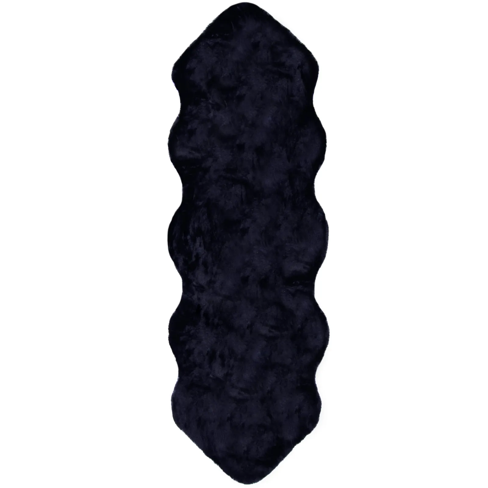 Supersoft Double Pelt Faux Fur Rug Black