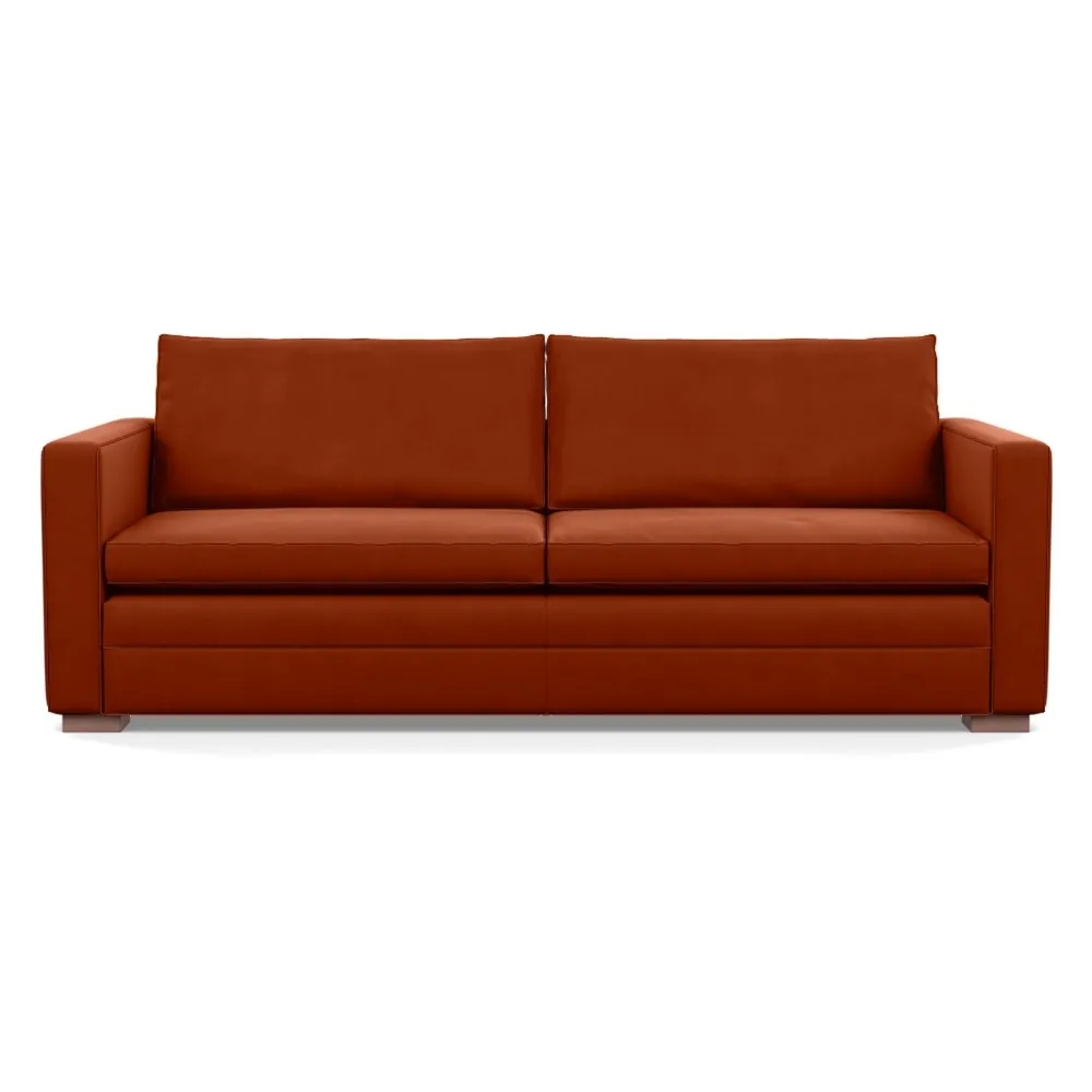 Heal's Palermo 4 Seater Sofa Nobilis Velvet Rust Walnut Feet 1
