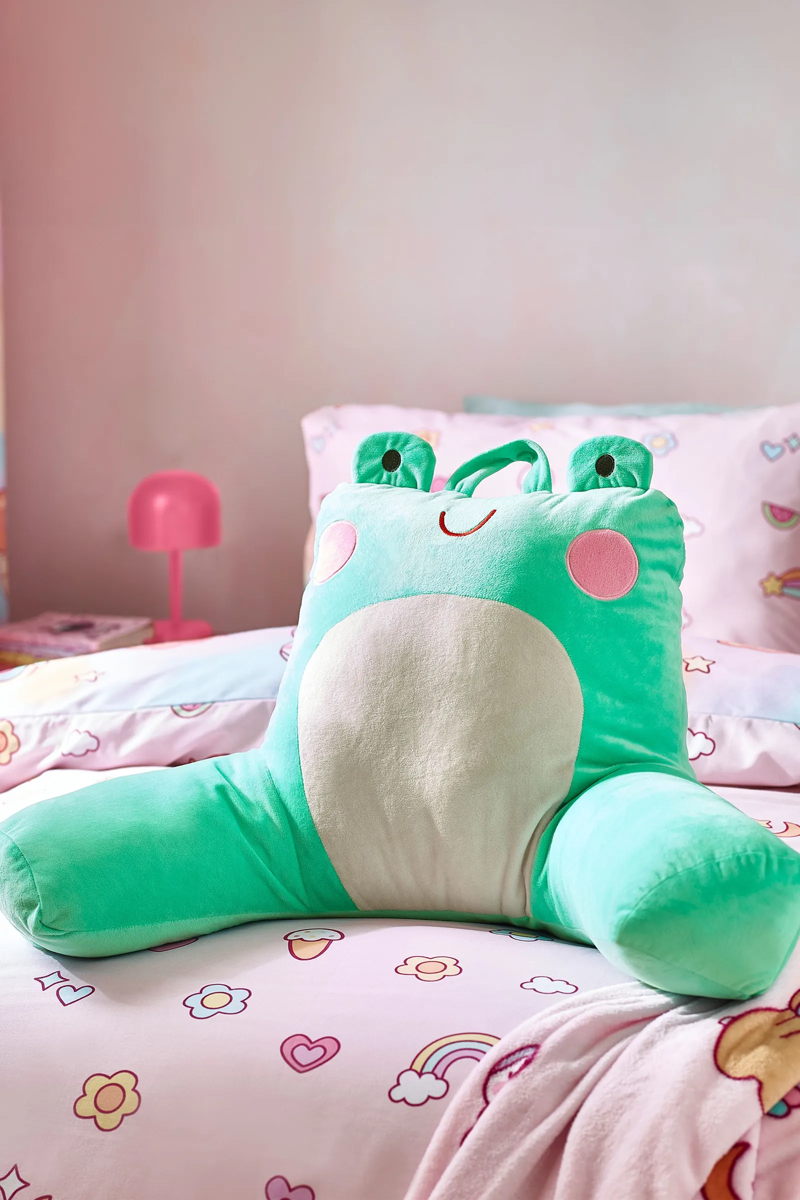 Catherine Lansfield 'Fran the Frog' Cuddle Cushion Back Rest in Green