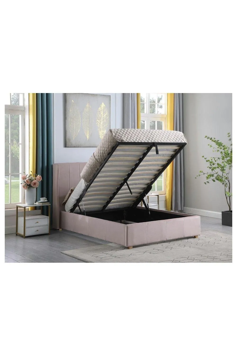 Seconique Amelia Plus 4'6" Double Storage Bed in Pink 3