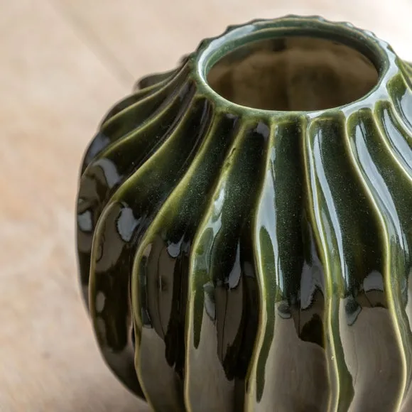 Organic Ribbed Ceramic Vase 2