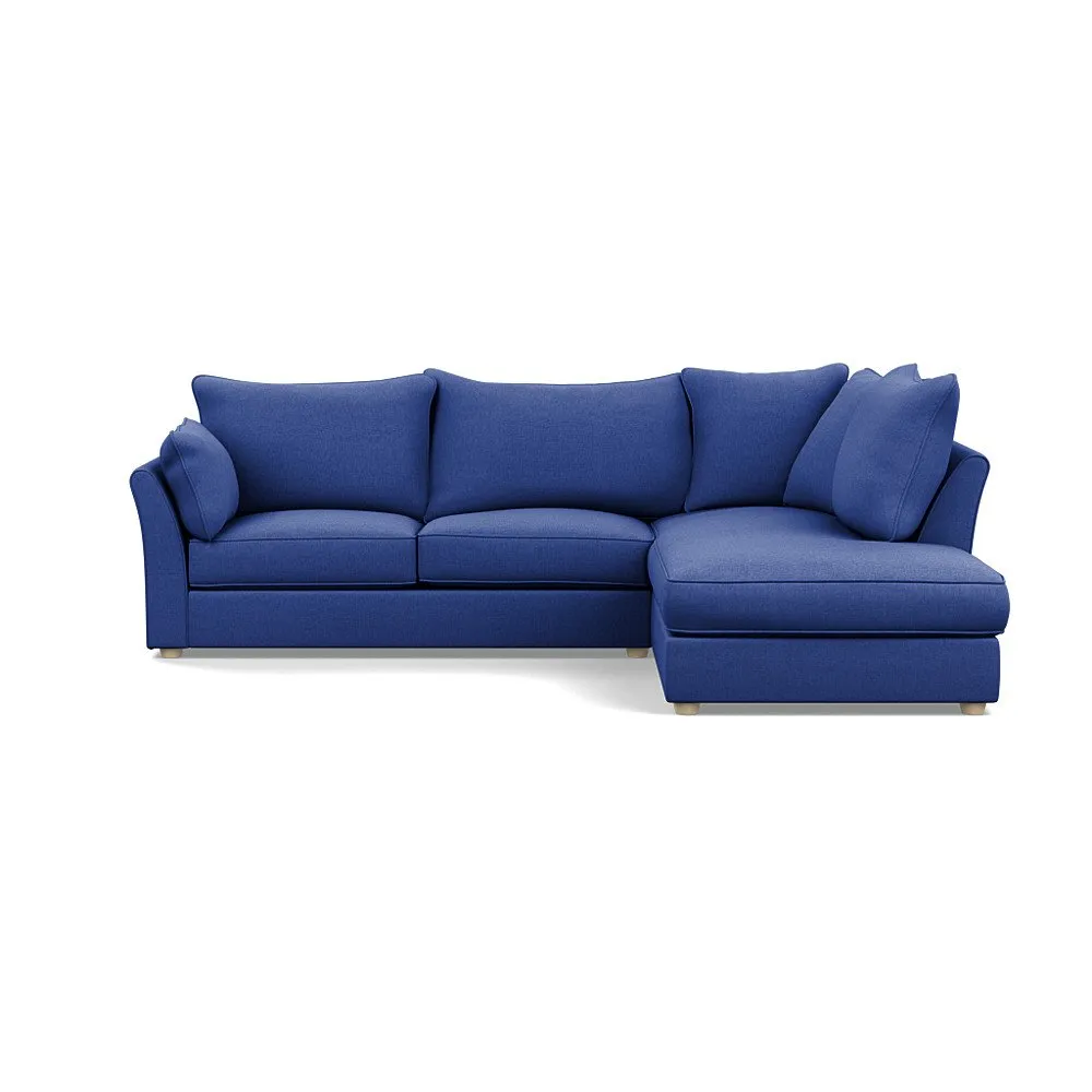 Heal's Tailor Medium Right Hand Facing Corner Sofa Brushed Cotton Cobalt