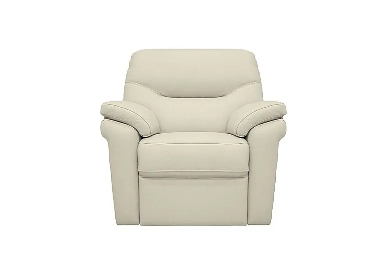 Seattle Leather Power Recliner Armchair with Heated Seat - Oxford Chalk
